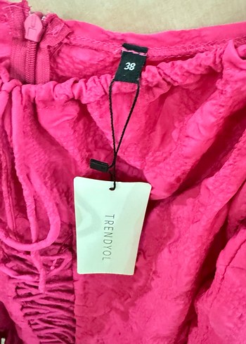 Pembe Fırfırlı Bohem Mini elbise - Görsel 2