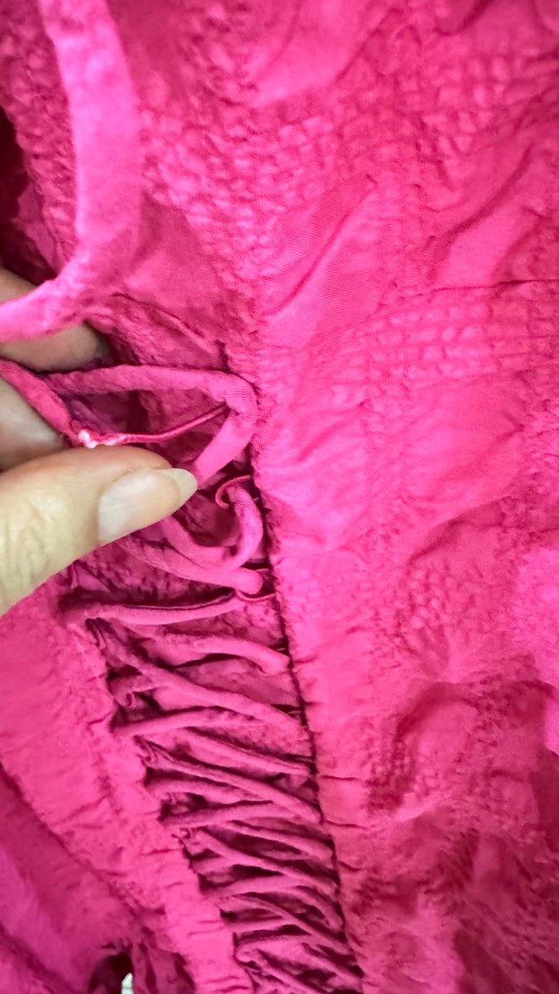 Pembe Fırfırlı Bohem Mini elbise - Görsel 3