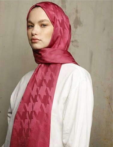 Valor Scarf Lilyum Pembe Kazayağı Desen İpeksi Jakar Şal