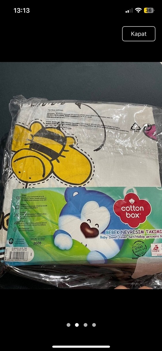 Pamuklu Bebek Nevresim Takımı - Çok Renkli - Görsel 2