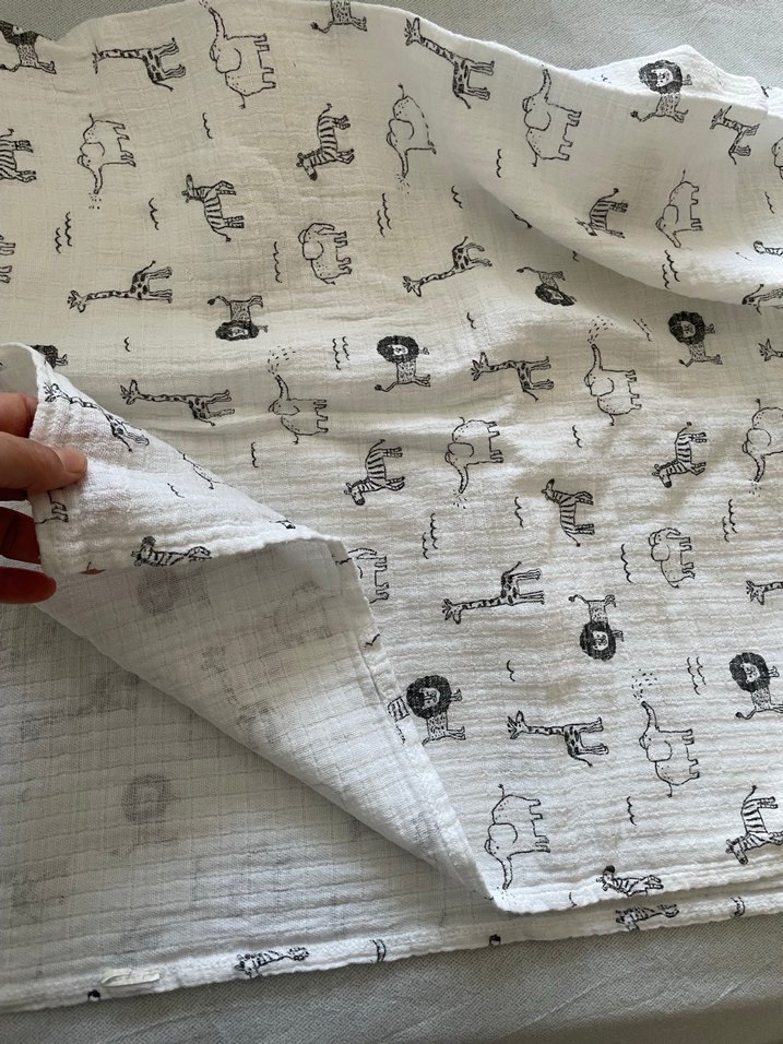 Gri Desenli Keten puset örtüsü - Görsel 2