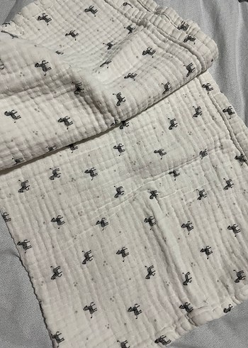 Gri Beyaz Zebra Desenli Çocuk Battaniyesi - Görsel 4
