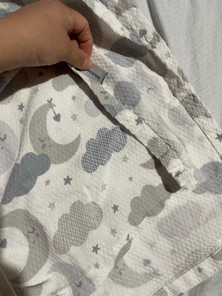 Gri Desenli Kız Çocuk Keten Battaniye - Görsel 5