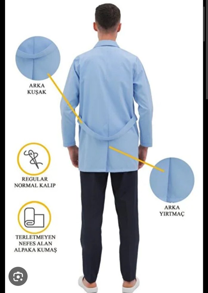 Mavi Düğmeli Erkek Midi Palto - Görsel 4