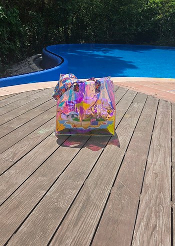 Şeffaf Çok Renkli Plaj Çantası - Görsel 4