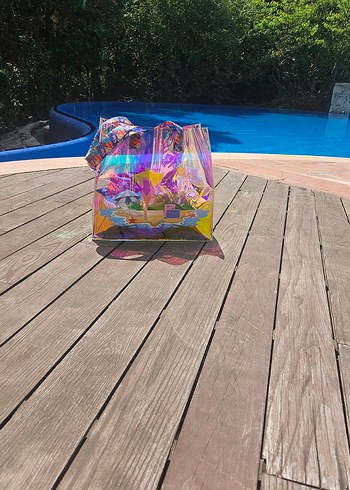 Şeffaf Çok Renkli Plaj Çantası - Görsel 2