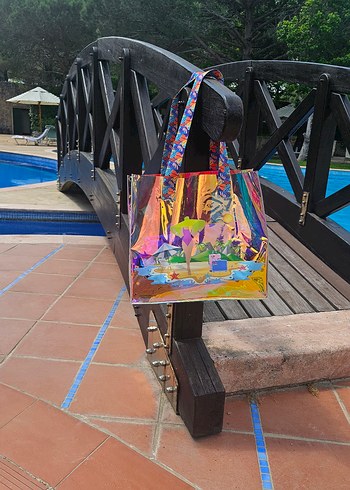 Şeffaf Çok Renkli Plaj Çantası - Görsel 6