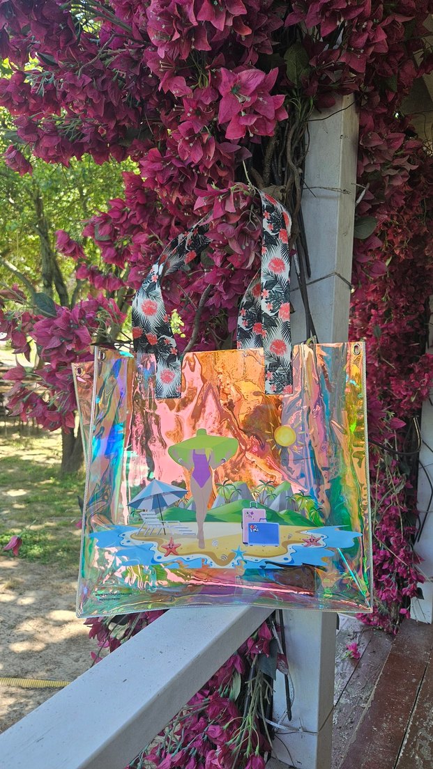 Şeffaf Çok Renkli Plaj Çantası - Görsel 5