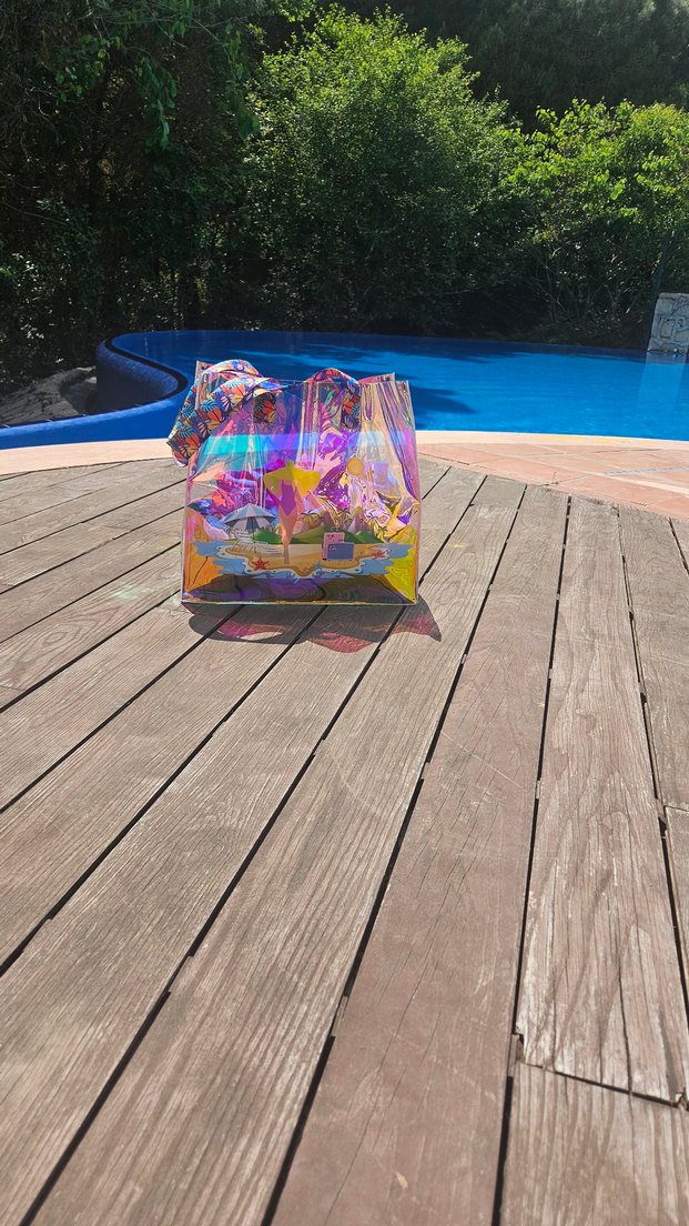 Şeffaf Çok Renkli Plaj Çantası - Görsel 2