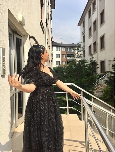 Diğer Siyah pul detay abiye