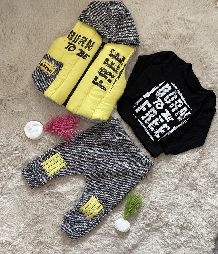 Bebek Erkek Gri Kapüşonlu Street Wear Takım - Görsel 2