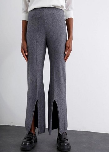 Zara Pudra yırtmaçlı triko pantolon