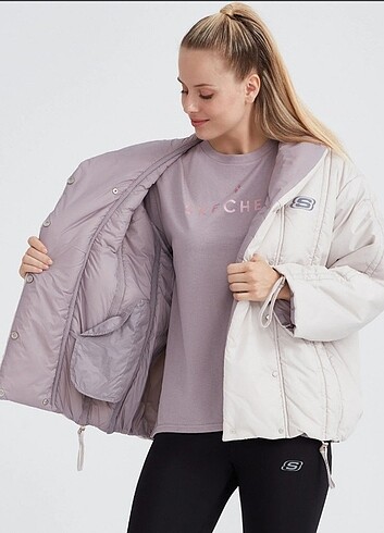 xl Beden gri Renk Skechers şişme mont