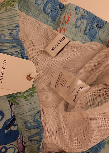 bluemınt desenli deniz şortu - Görsel 7