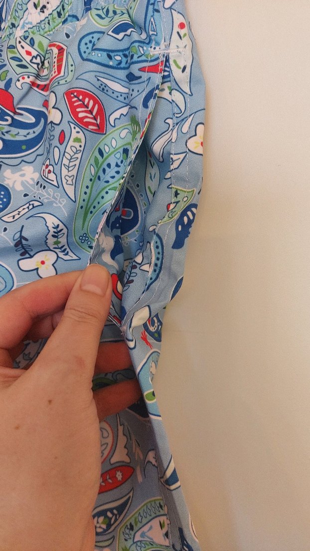 Mavi Desenli Bağcıklı Erkek Şort - Görsel 3