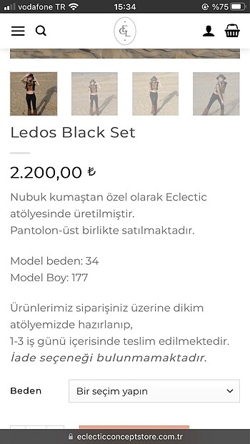 xs Beden siyah Renk Eclectic Takım