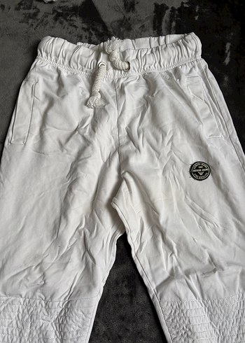 Beyaz Erkek Keten Rahat Kesim Eşofman - Görsel 2