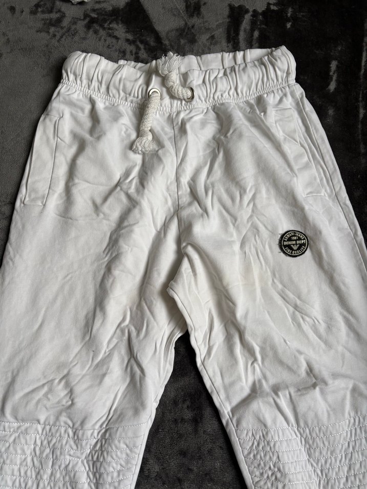 Beyaz Erkek Keten Rahat Kesim Eşofman - Görsel 2