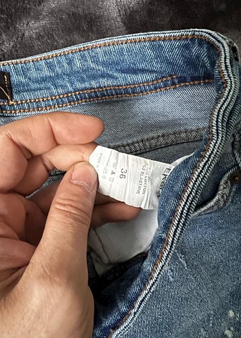 Gri Yırtık Detaylı Erkek Kot Pantolon - Görsel 3