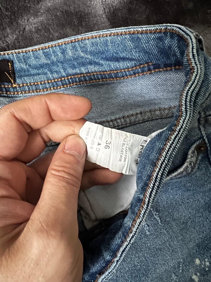 Gri Yırtık Detaylı Erkek Kot Pantolon - Görsel 3