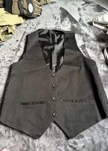 Düğmeli Siyah Erkek Yelek - Görsel 2