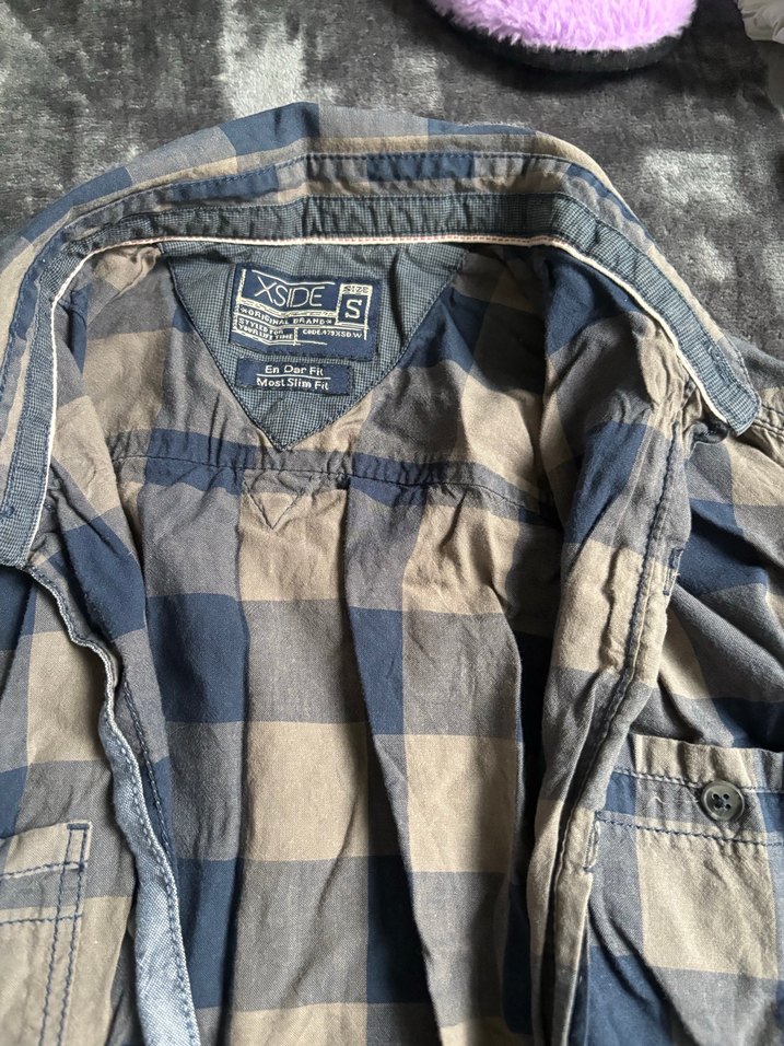 Erkek Gri Denim Uzun Kollu Gömlek - Görsel 2