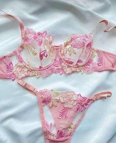m Beden Pembe bralet takım