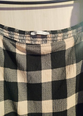 Siyah Ekose Midi Elbise - Görsel 5