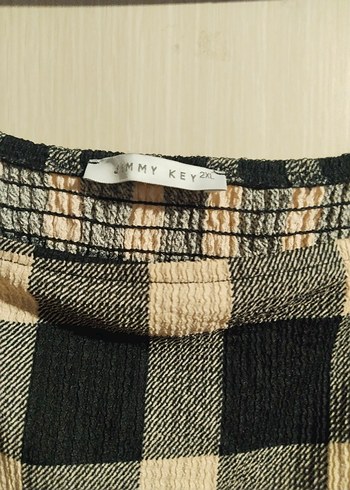 Siyah Ekose Midi Elbise - Görsel 9