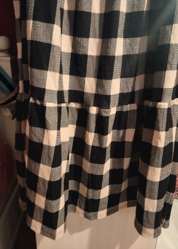 Siyah Ekose Midi Elbise - Görsel 6