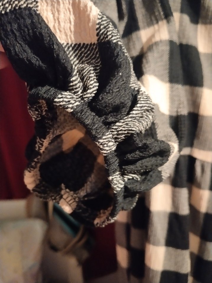 Siyah Ekose Midi Elbise - Görsel 3