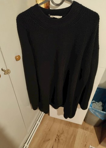 Siyah Örgü Kadın Midi Kazak - Görsel 3