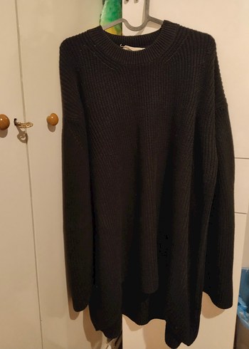 Siyah Örgü Kadın Midi Kazak - Görsel 2