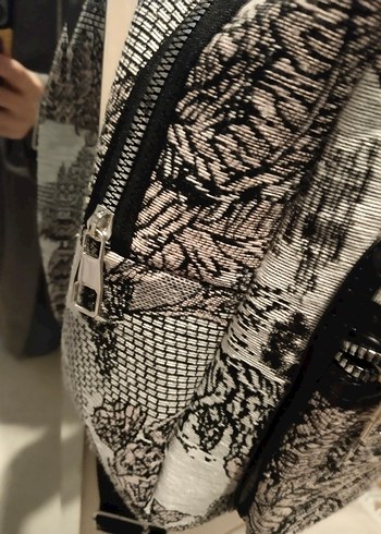 Gri Baskılı Kadın Sırt Çantası - Görsel 2