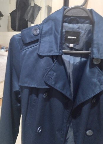 Kadın Lacivert Midi Trençkot - Görsel 3