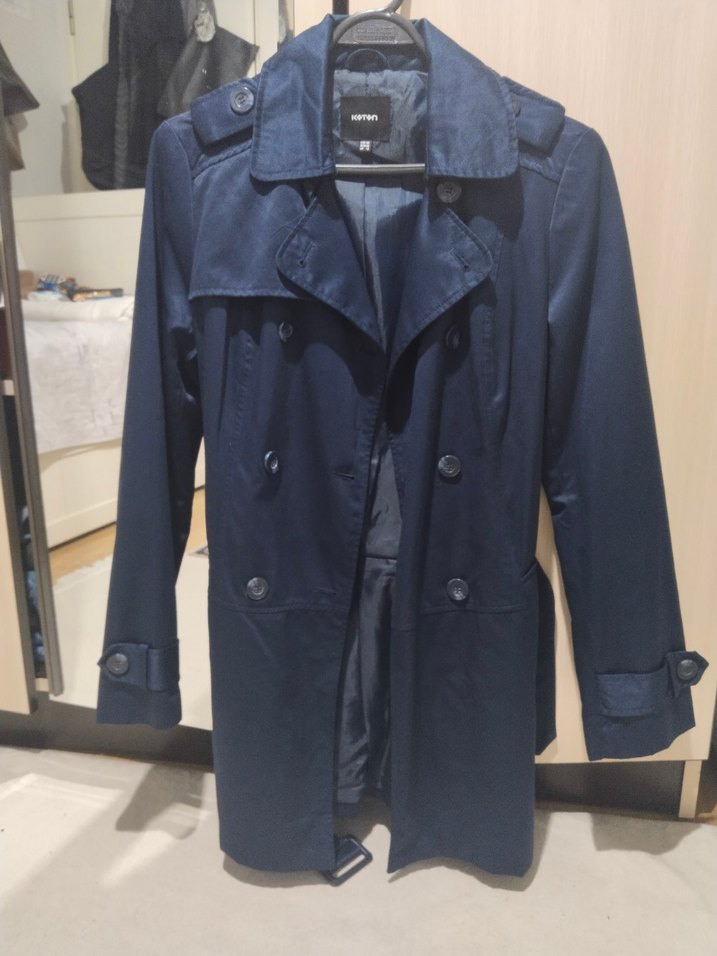 Kadın Lacivert Midi Trençkot - Görsel 2