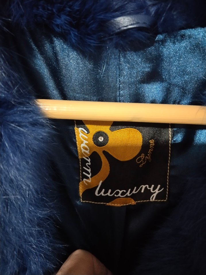 Kürk Detaylı Mavi Kadın Yelek - Görsel 3