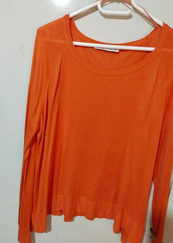 Turuncu Uzun Kollu Triko Kadın Kazak - Görsel 2