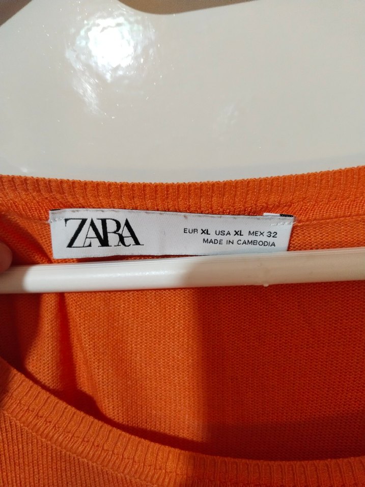 Turuncu Uzun Kollu Triko Kadın Kazak - Görsel 4