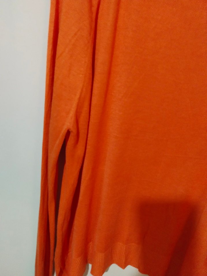 Turuncu Uzun Kollu Triko Kadın Kazak - Görsel 3