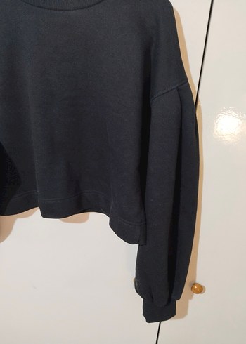 Siyah Kadın Salaş Sweatshirt - Görsel 3