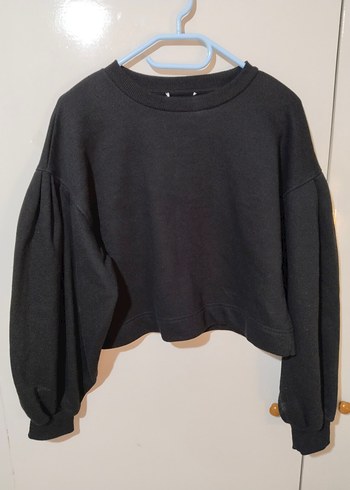 Siyah Kadın Salaş Sweatshirt - Görsel 4