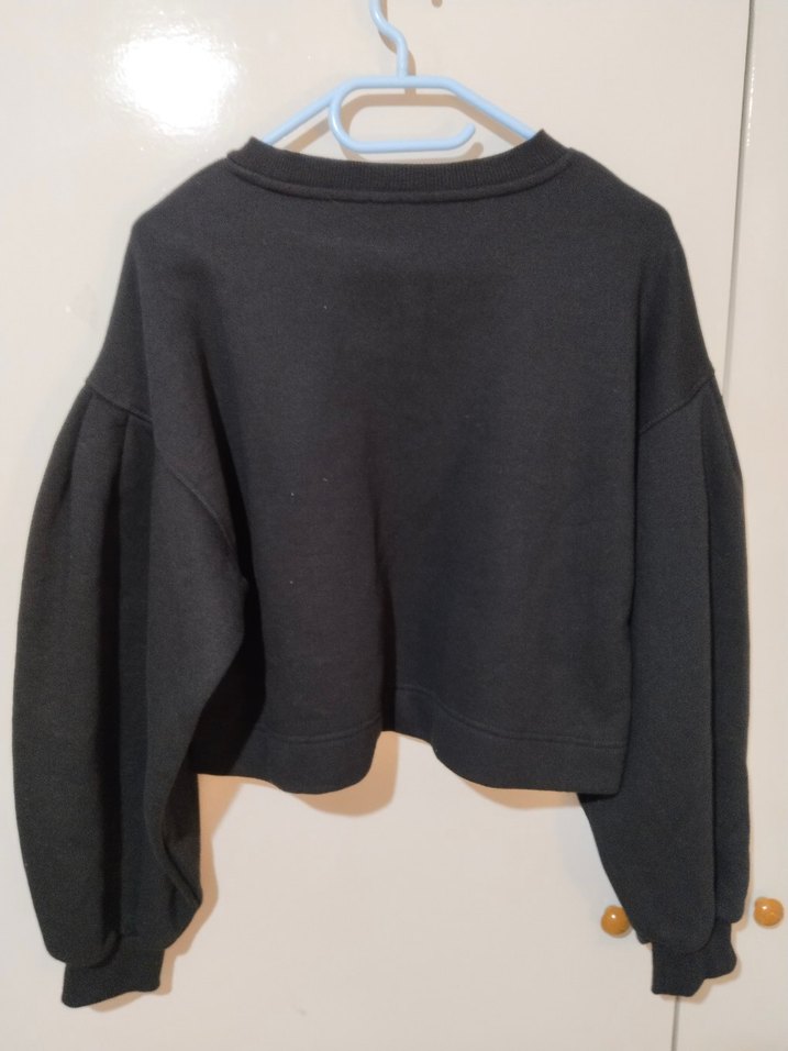 Siyah Kadın Salaş Sweatshirt - Görsel 5