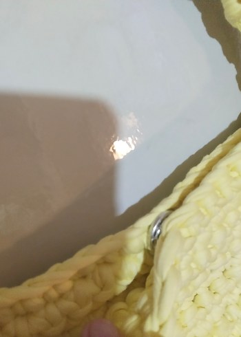 Sarı Örgü Kadın El Çantası - Görsel 4