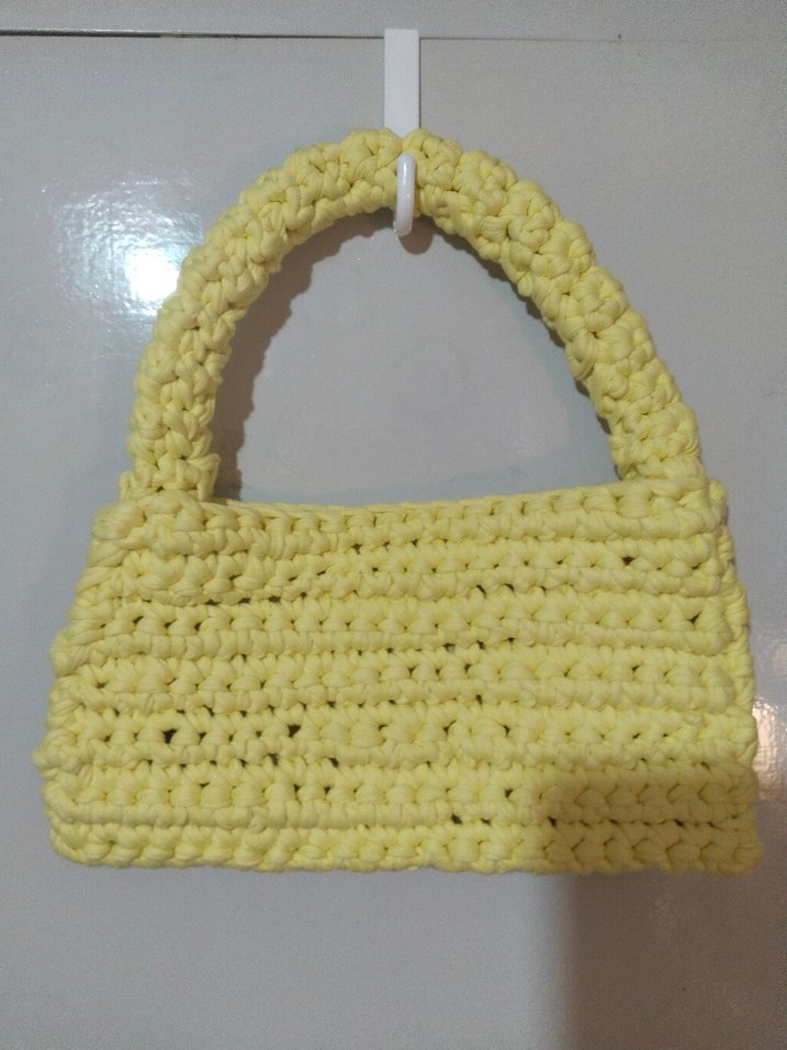 Sarı Örgü Kadın El Çantası - Görsel 2