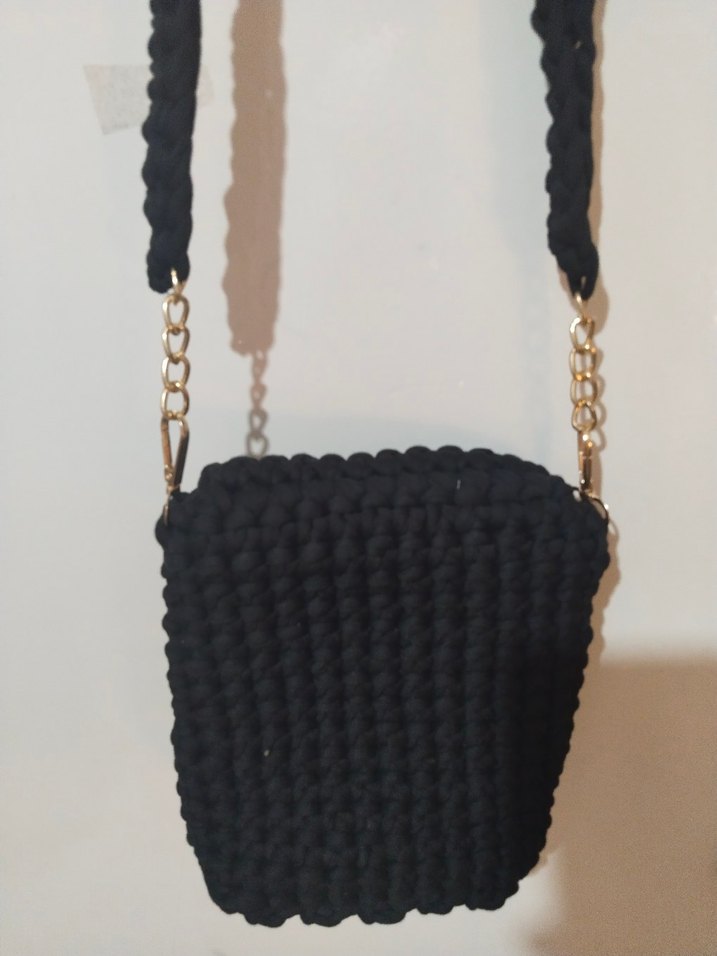 Siyah Örgü Kadın Çanta - Görsel 3