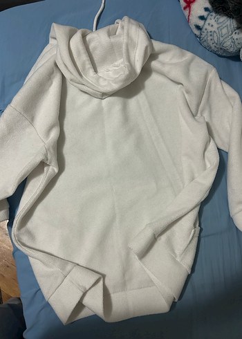 Zara Beyaz Kapüşonlu Kadın Sweatshirt