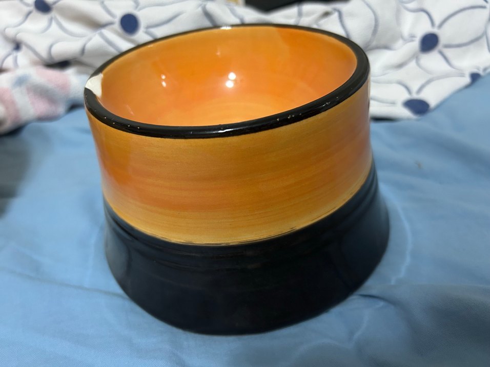 Turuncu İç Kısmı Siyah Kenarlı Kase - Görsel 2