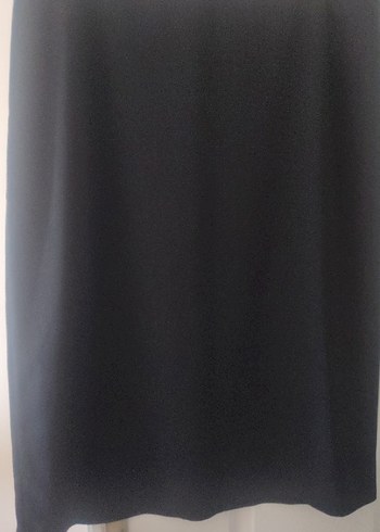 Drapeli Siyah Midi Kadın Etek - Görsel 2