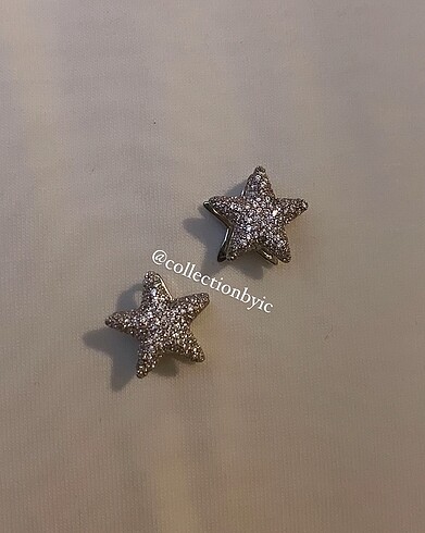 Yıldız montür star girl küpe silver